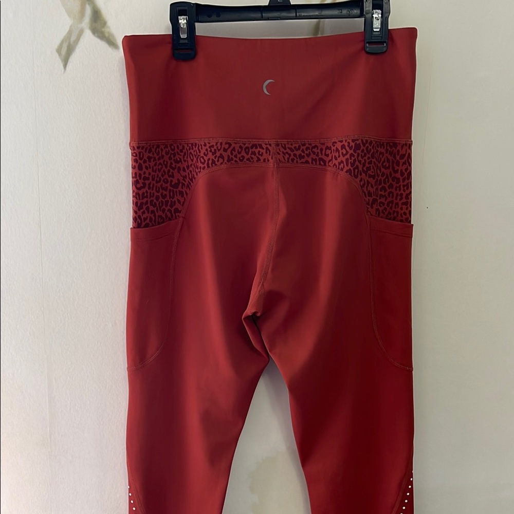 ZYIA Rust Orange Leopard Print Active Leggings